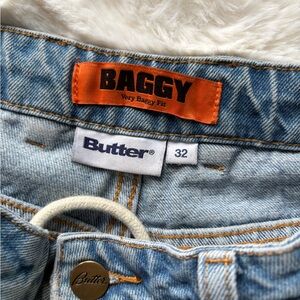 Butter Light Blue Denim Jeans with Orange Baggy Tag